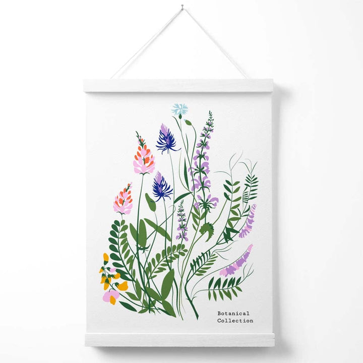 Blue and purple wildflower flower market simplicity poster with hanger | Bowlift