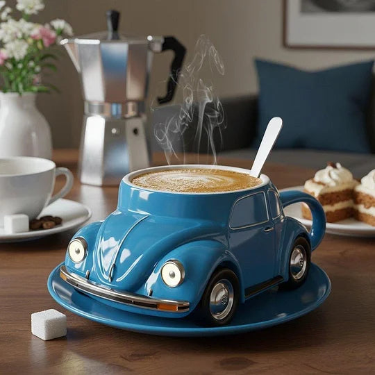RetroAuto Ceramic Mug – Unique 3D Design for Coffee & Tea | Bowlift