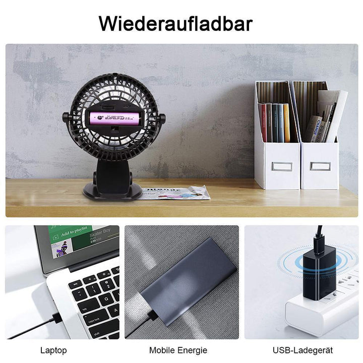 360 ° Portable & Rechargeable Lithium-Ion Fan | Bowlift