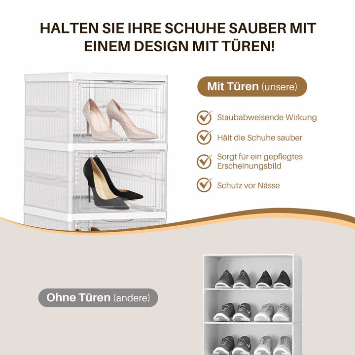 6 Layers Shoe Boxes Storage Box Stackable | Bowlift