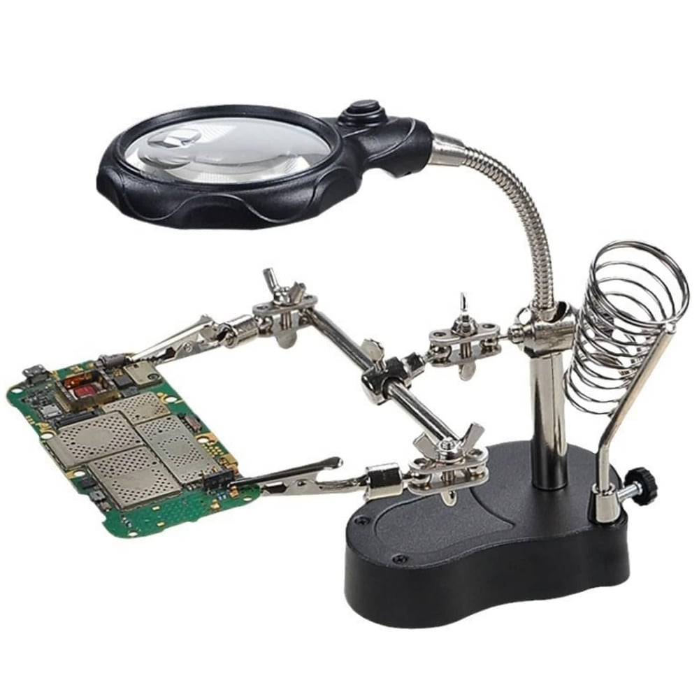 BowLift | LED magnifying soldering station adjustable – For circuit boards, repairs & jewelry
