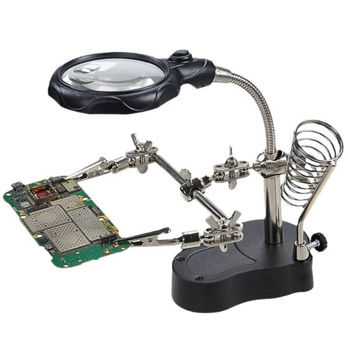 BowLift | LED magnifying soldering station adjustable – For circuit boards, repairs & jewelry