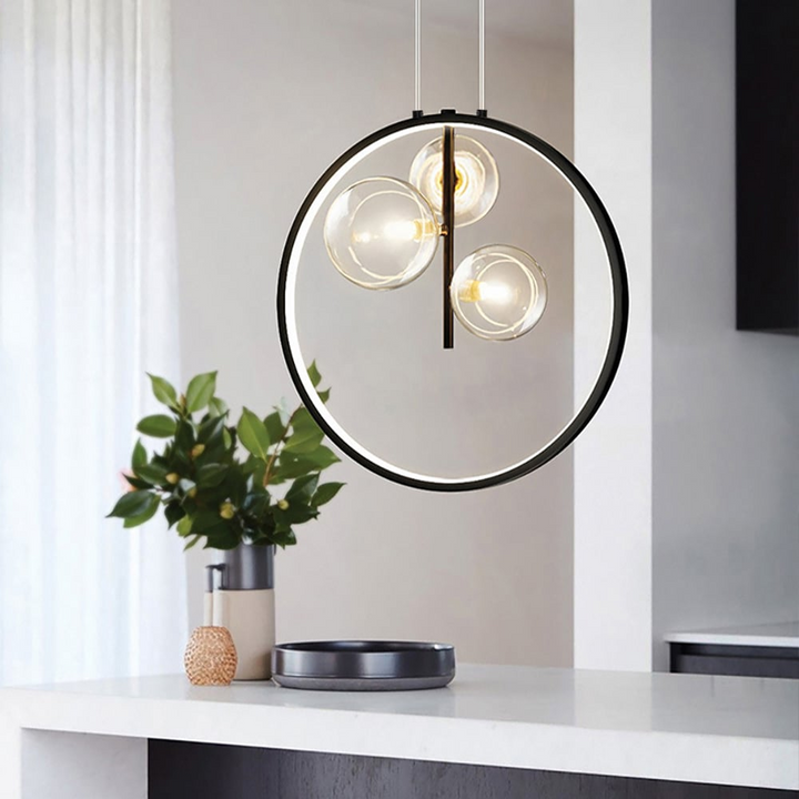 BowLift | Minimalist Glass Ball Pendant Light Black