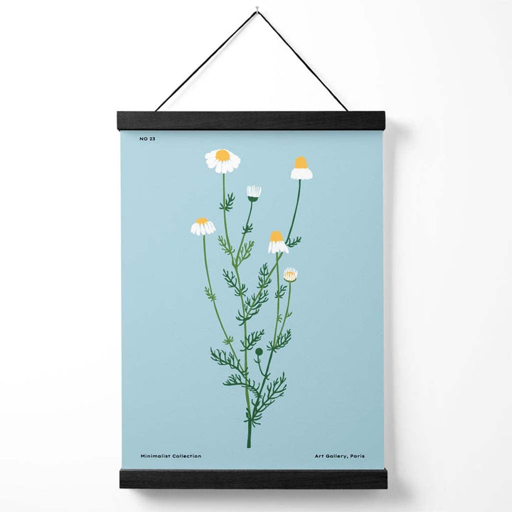 Blue Daisy Flower Market Minimalist Poster with Hanger | Bowlift