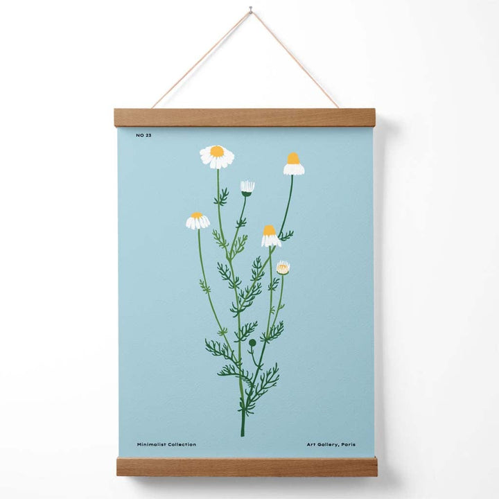 Blue Daisy Flower Market Minimalist Poster with Hanger | Bowlift