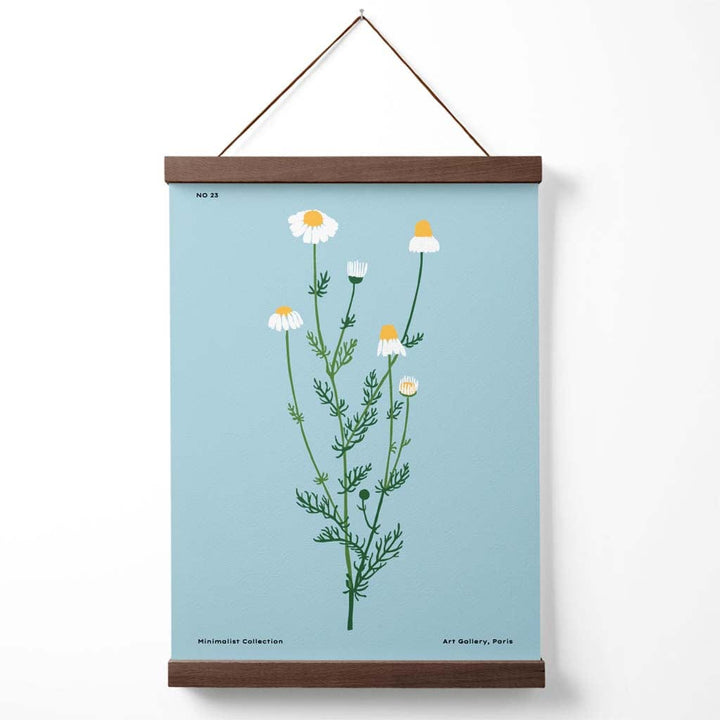 Blue Daisy Flower Market Minimalist Poster with Hanger | Bowlift