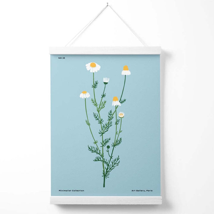 Blue Daisy Flower Market Minimalist Poster with Hanger | Bowlift