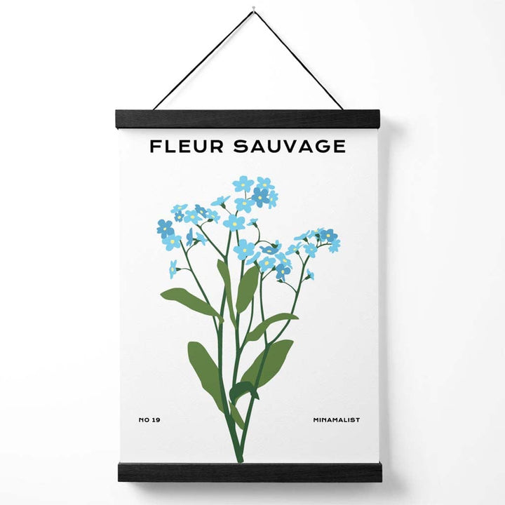 Blauer Forget-me-not Flower Market Minimalist Poster with Hanger | Bowlift