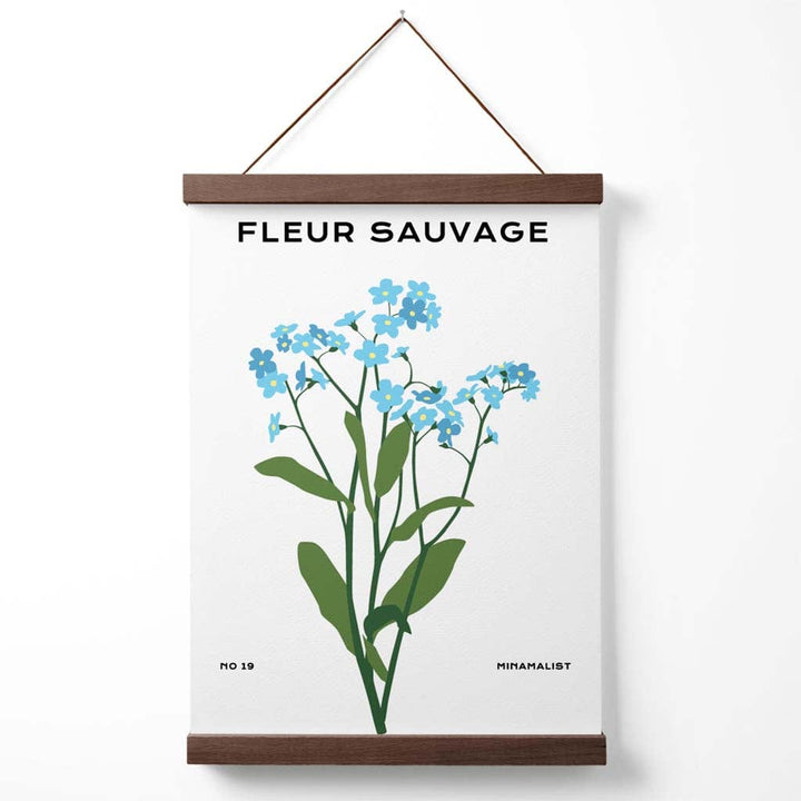 Blauer Forget-me-not Flower Market Minimalist Poster with Hanger | Bowlift