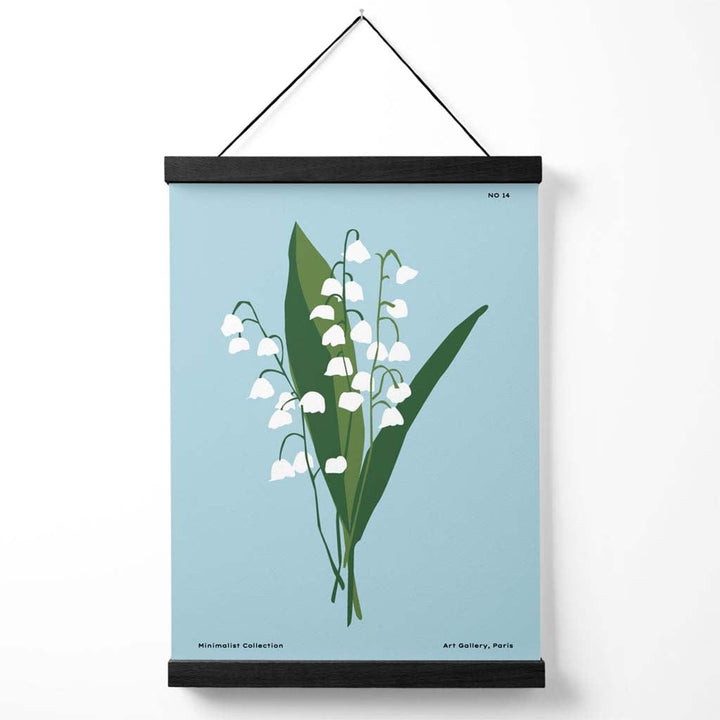 Blue Lily of the Valley Flower Market Minimalist Poster with Hanger | Bowlift