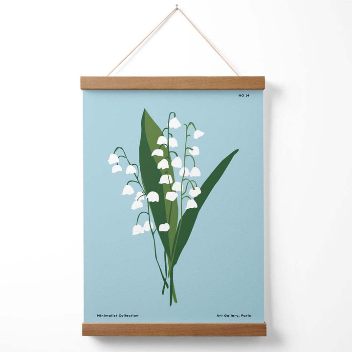 Blue Lily of the Valley Flower Market Minimalist Poster with Hanger | Bowlift