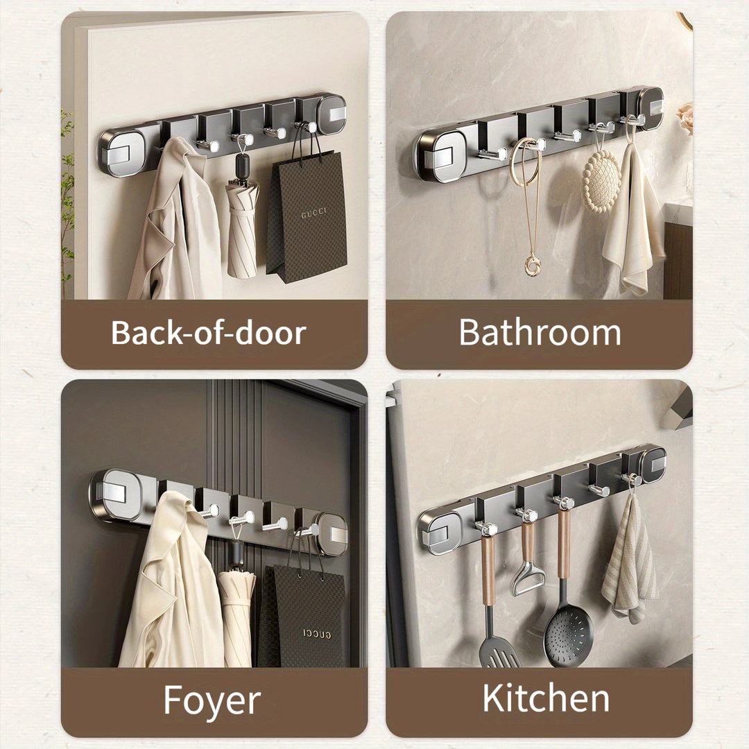 Wall Hook Panel Without Drilling – OrganizePlus Hidden 5-Hook Rack | Bowlift