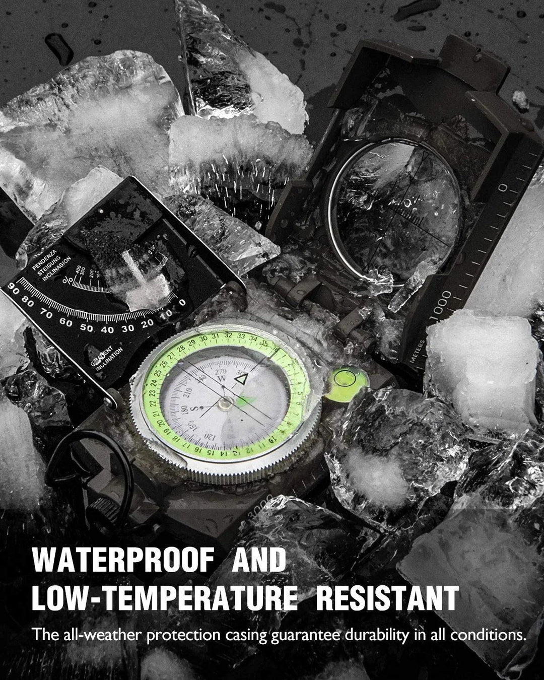 BowLift | Military Compass | Waterproof Aluminum Alloy | Clinometer & Sighting Lens | Survival, Camping & Hiking