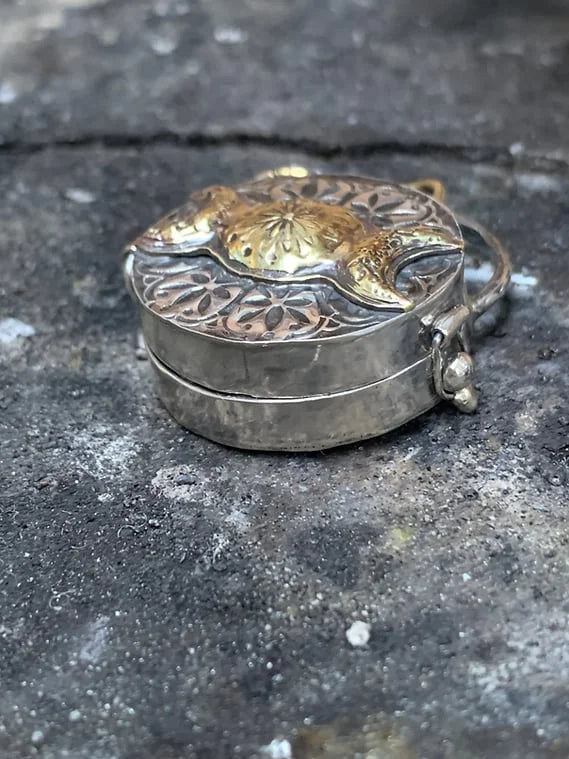 BowLift | Silver Locket Necklace | Triple Moon & Tree of Life | Keepsake with Quartz Crystal