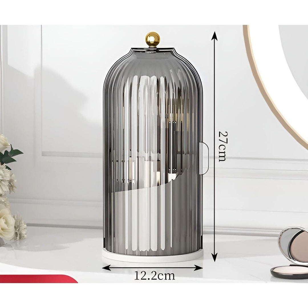 BowLift | Beauty SpinMate – 360° Rotating Makeup Brush Holder & Cosmetic Organiser with Dustproof Lid