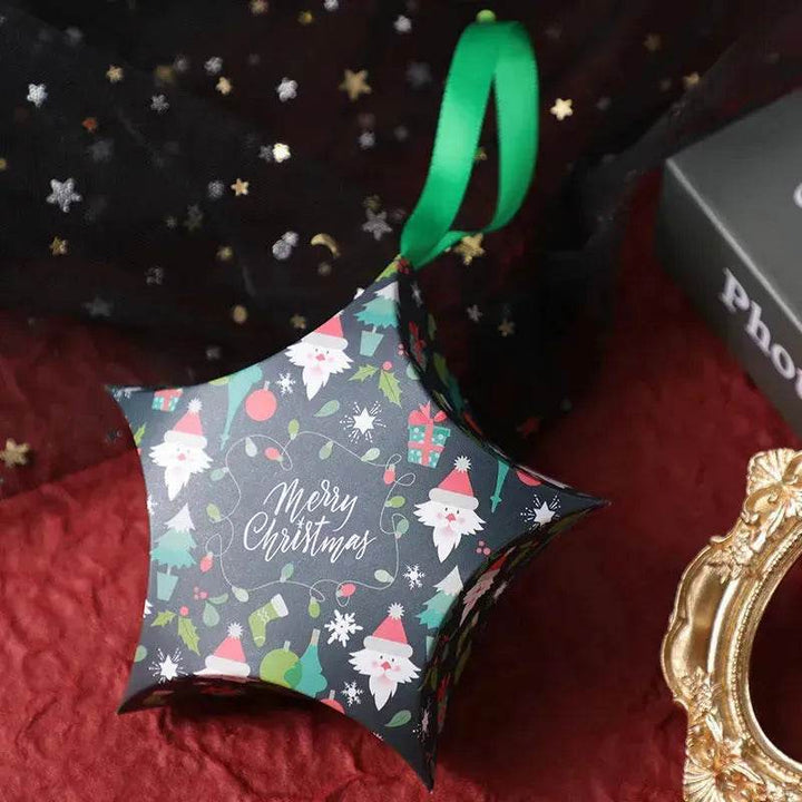 BowLift | Christmas Gift Boxes Santa Claus Candy Box Star Shape Merry Christmas Boxes Bags for Home New Year Xmas Decor Kids Gifts
