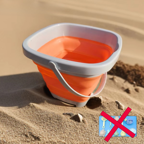 BowLift | Kids Beach Sand and Water Play Set - Foldable Bucket and Accessories (1, 5, or 11 Piece Set, Random Color)