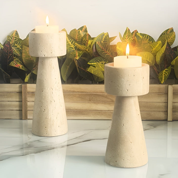 MarBowlifte candle holder made of natural stone – Elegant & Decorative | Polished for taBowlifte, wedding and living space | Bowlift