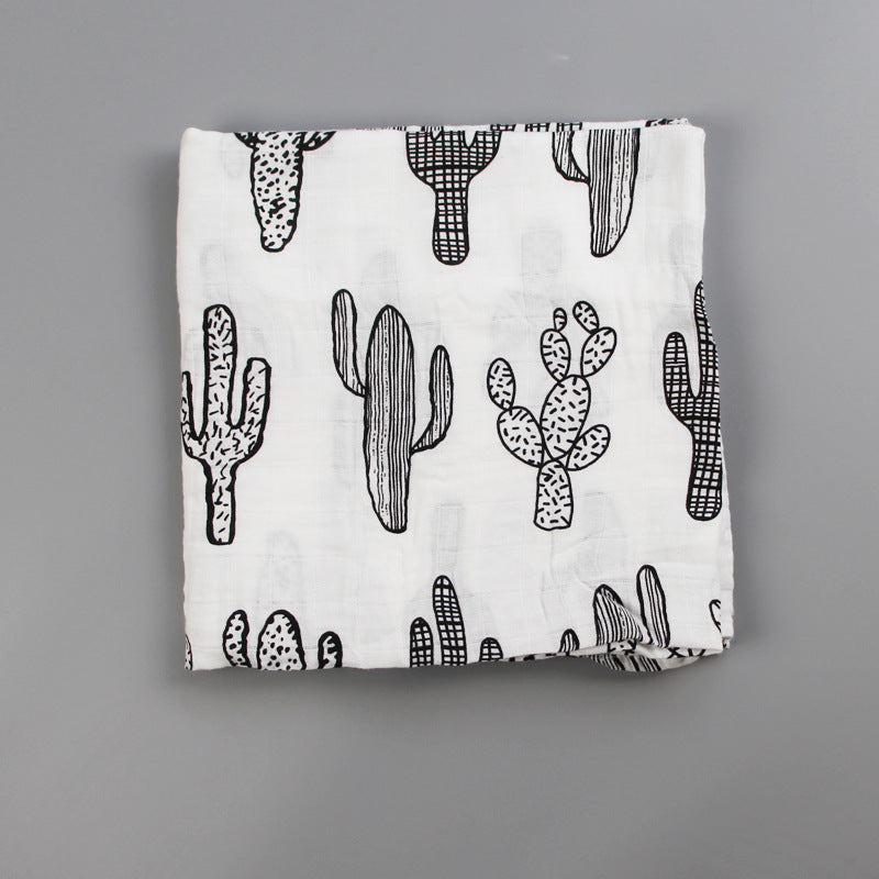 Cute Patterned Muslin Swaddle Blanket Bowlift