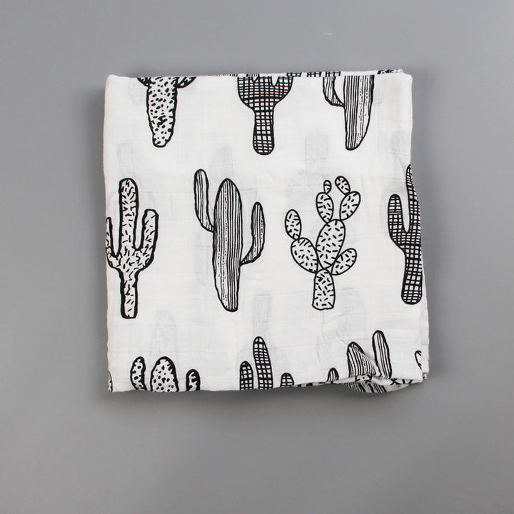 Cute Patterned Muslin Swaddle Blanket Bowlift