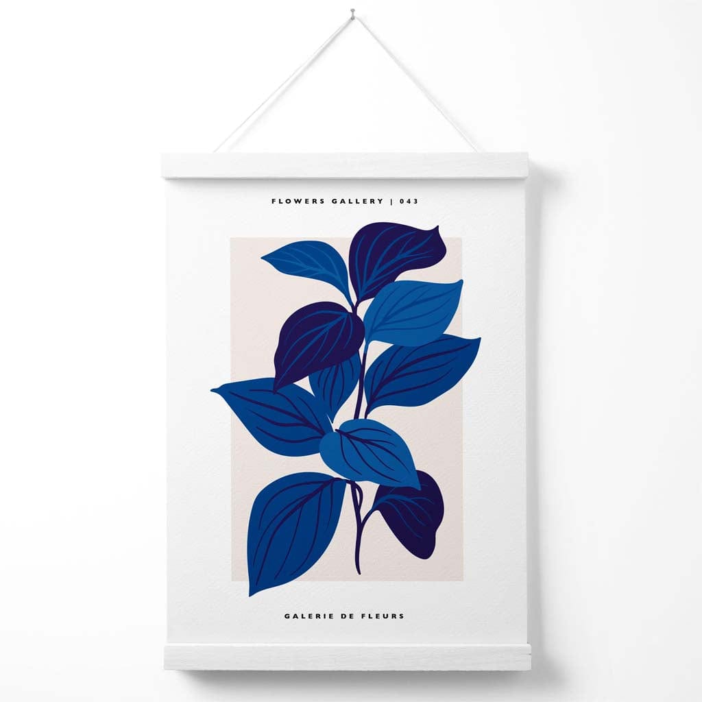 Blue Botanicals Flower Market Exhibition Poster with Hanger | Bowlift