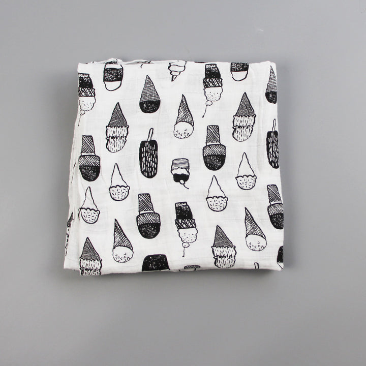 Cute Patterned Muslin Swaddle Blanket Bowlift