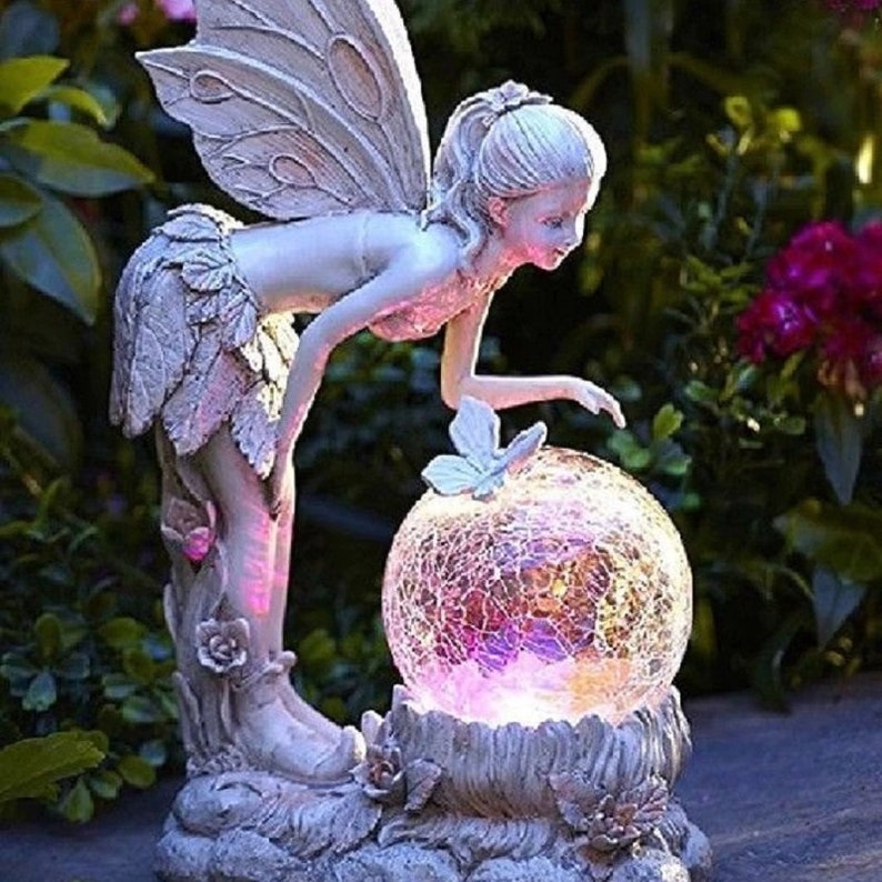 BowLift | Home garden solar energy decoration Fairy Statue