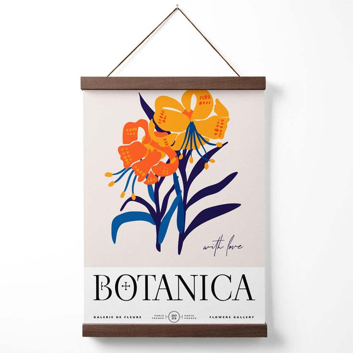 Blue and orange flower market exhibition poster with hanger | Bowlift