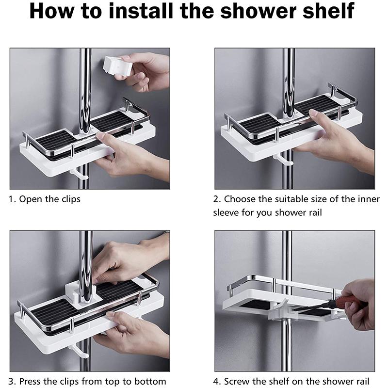 BowLift | Bathroom Pole Shower Storage Rack Holder
