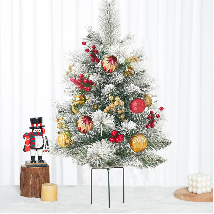 BowLift | Christmas urn decoration with LED lights | Realistic pine branches & berries | Indoor and outdoor