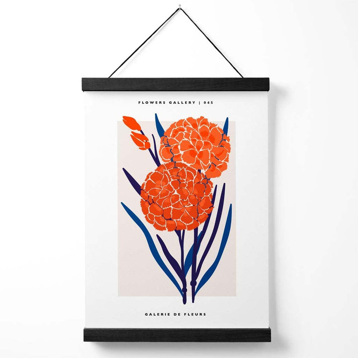 Blue and orange Allium flower market exhibition poster with hanger | Bowlift