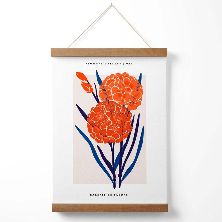 Blue and orange Allium flower market exhibition poster with hanger | Bowlift