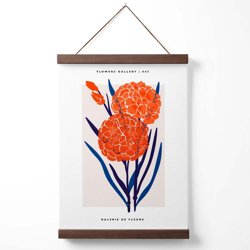 Blue and orange Allium flower market exhibition poster with hanger | Bowlift