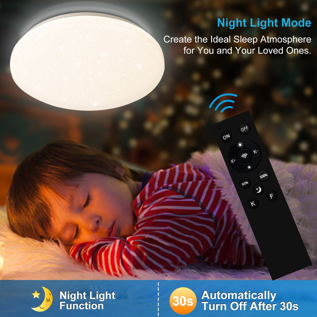 24W LED Ceiling Light Dimmable with Starry Sky Effect | Bowlift