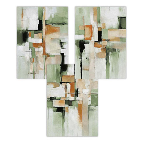Similar Sage Green and Orange Set of 3 Wall Art Prints | Bowlift