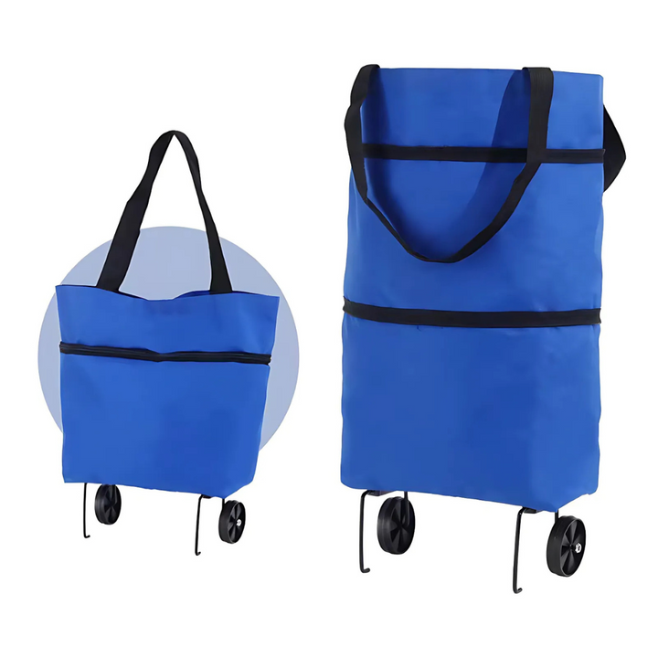 Foldable shopping trolley with expandable wheels | Bowlift