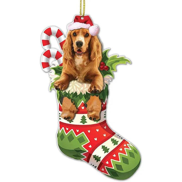 BowLift | Christmas Stockings Christmas Tree Decorative Socks Dog Pendant Creative Cute