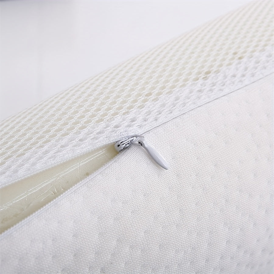 1pc Ergonomic Memory Foam Pillow with Breathable Mesh and Cooling Gel Core - Supports Neck and Back for Comfortable Sleep | Bowlift