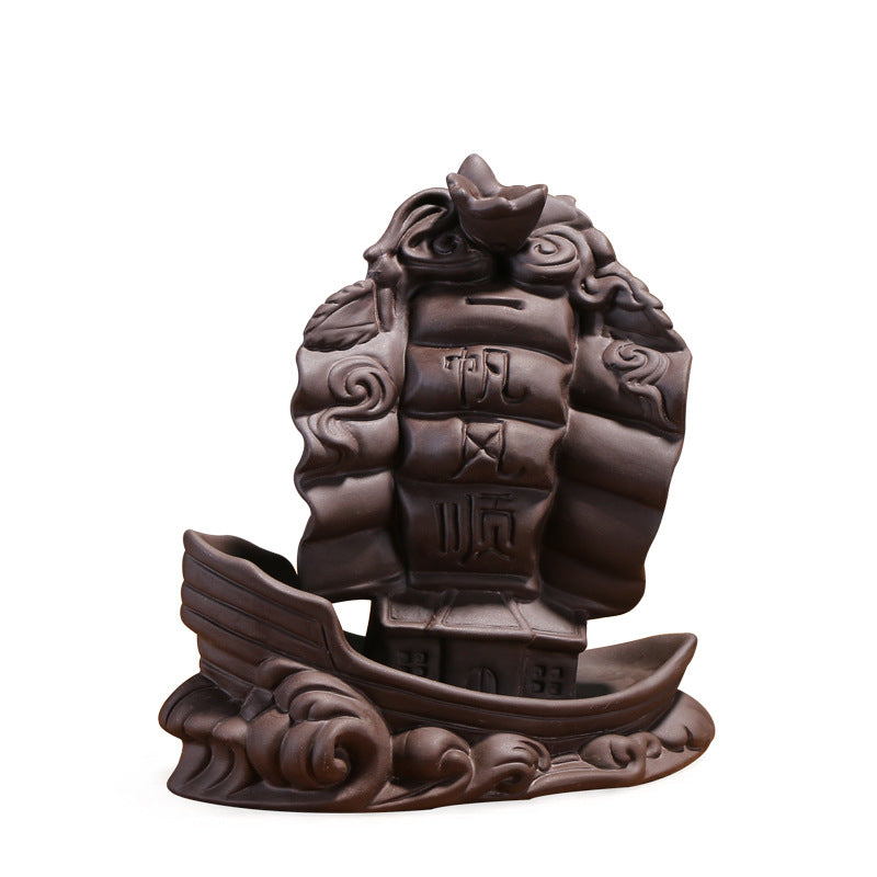 Decorative Chinese Ship-Theme Incense Holder