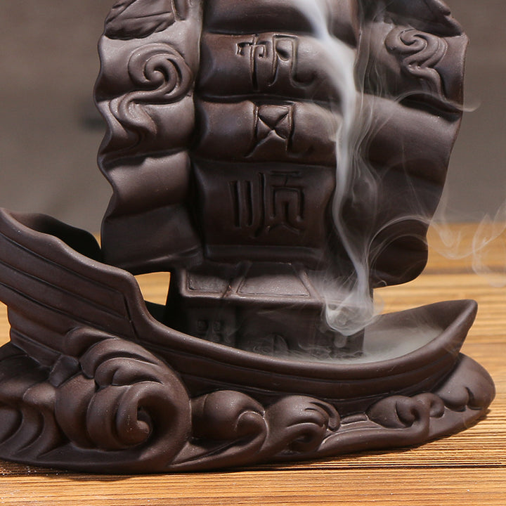 Decorative Chinese Ship-Theme Incense Holder