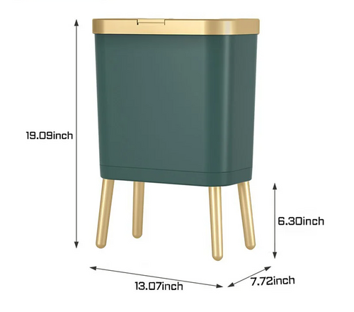 GoldenSlim Modern Trash Can with Lid Bowlift