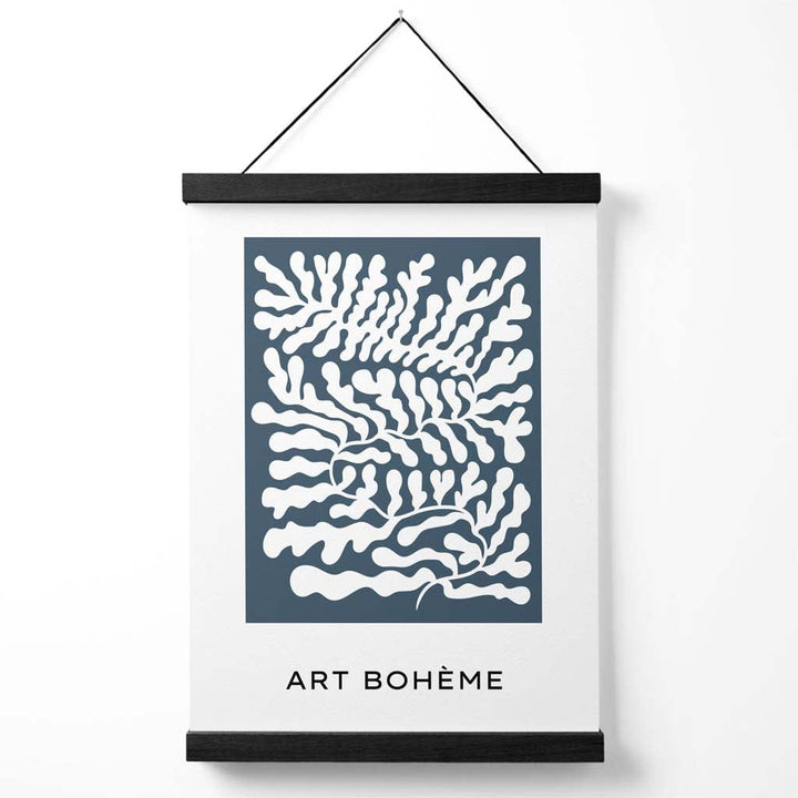 Blue and White Matisse Style Floral Cutout Poster with Hanger | Bowlift