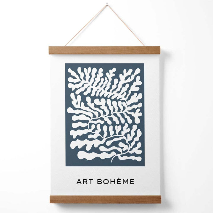 Blue and White Matisse Style Floral Cutout Poster with Hanger | Bowlift