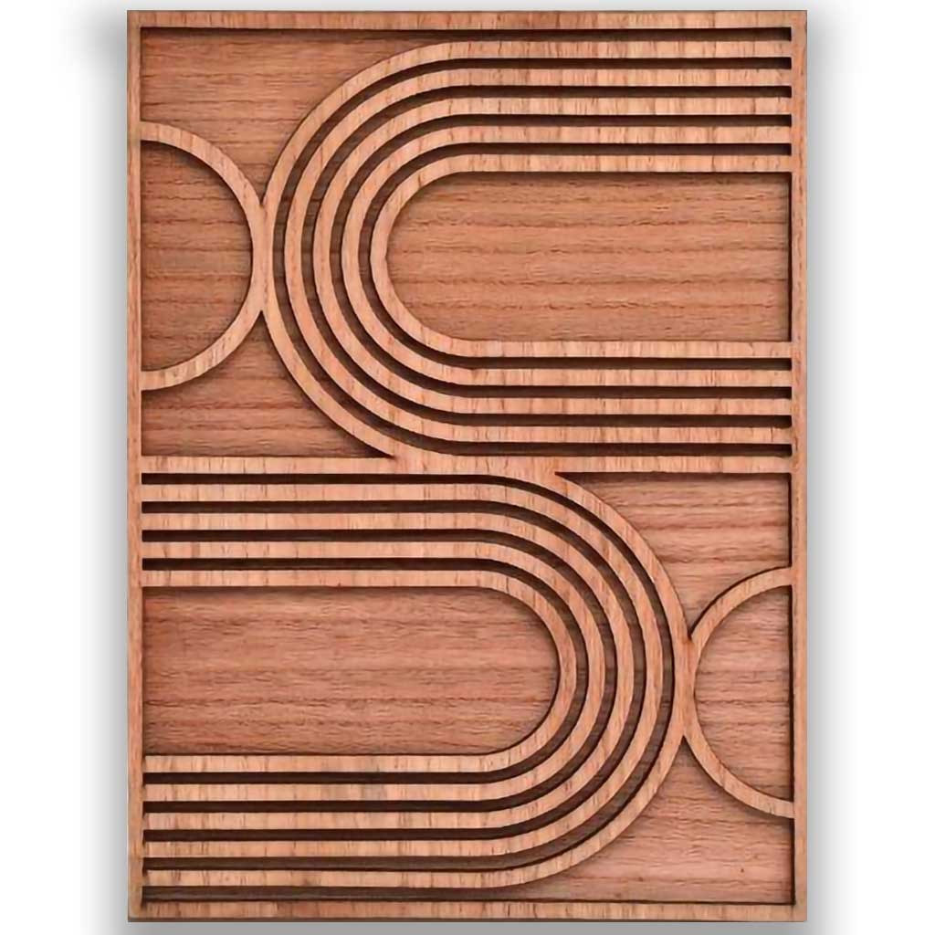 30x40cm Abstract Geometric Wood Wall Art | Bowlift