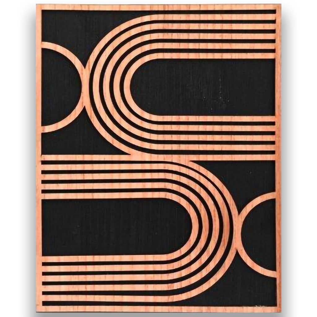 40x50cm Abstract Geometric Wood Wall Art | Bowlift