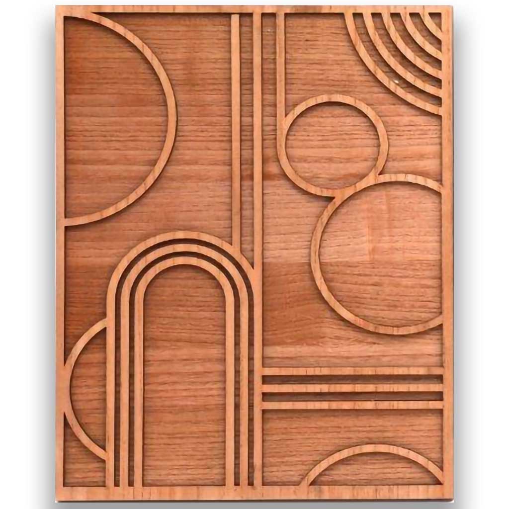 40x50cm Abstract Geometric Wood Wall Art | Bowlift