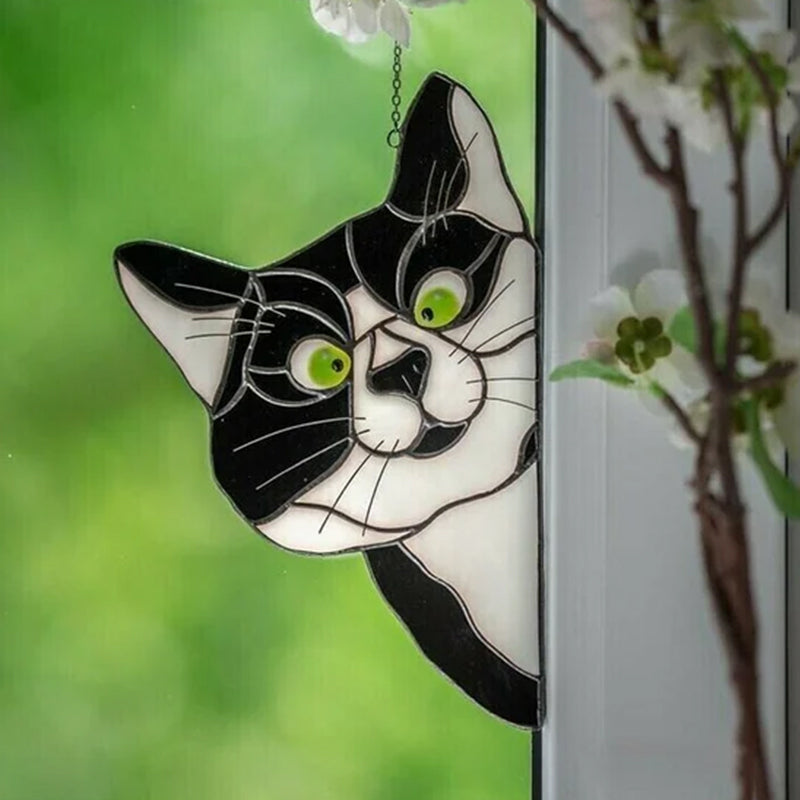 BowLift | Handmade Stain Cat Suncatcher For Window