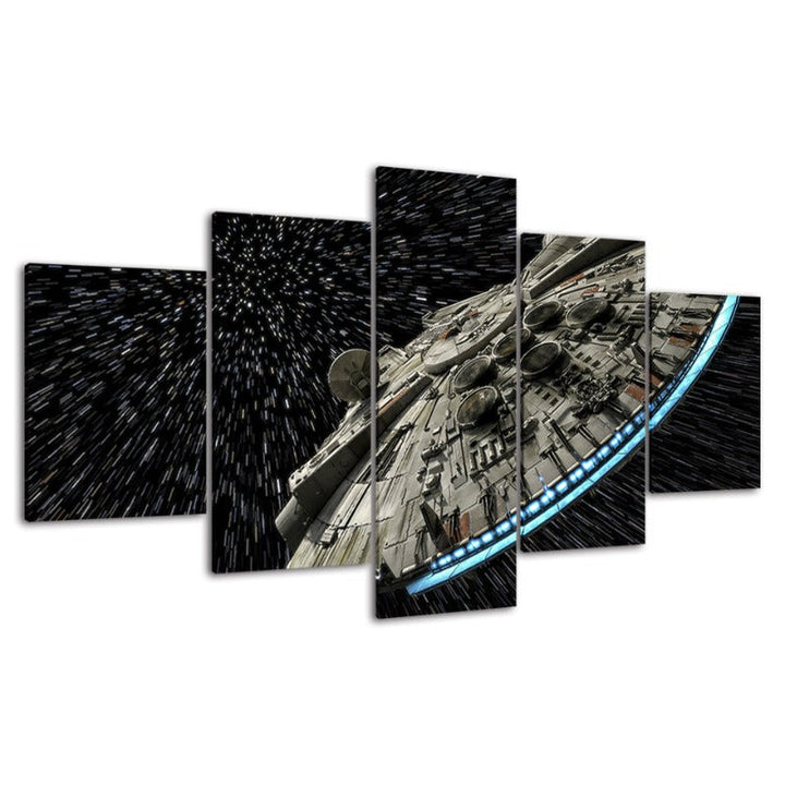5 Piece Captivating UFO In The Galaxy - Canvas Wall Art Painting | Bowlift
