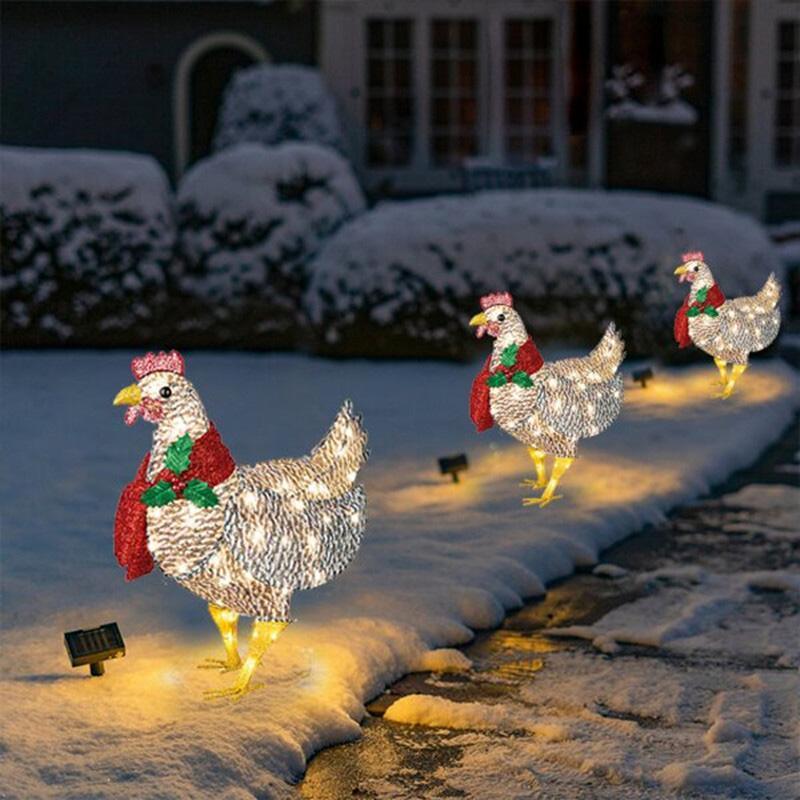BowLift | Bright Chicken with Scarf Christmas Decoration
