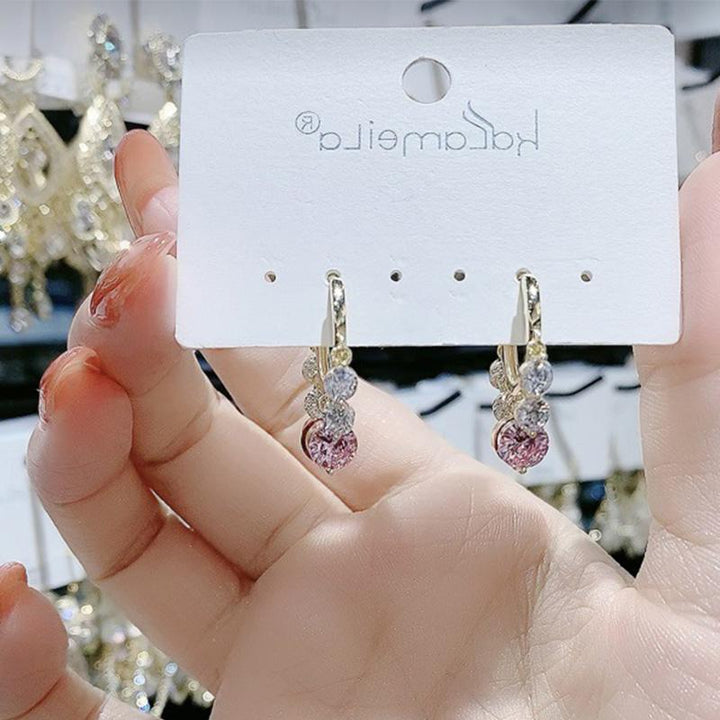 BowLift | Gold Glitter Colorful Zircon Earrings